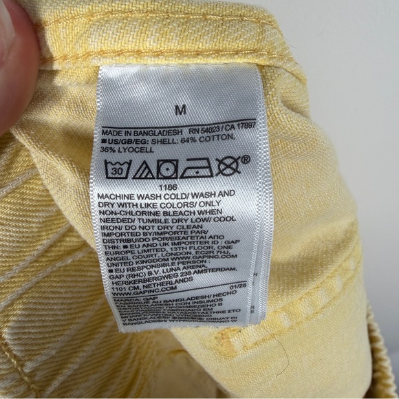 Gap Mid Rise SuperSoft Pull-On Barrel Jeans Reed Yellow Medium G2 - Picture 7 of 7